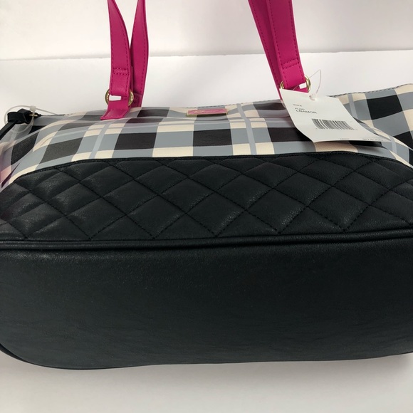 Betsey Johnson Tote Bag NWT Plaid LBAMOR Satchel - Picture 5 of 6